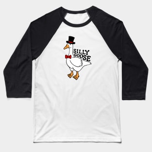 Silly Goose Wearing a Top Hat Baseball T-Shirt